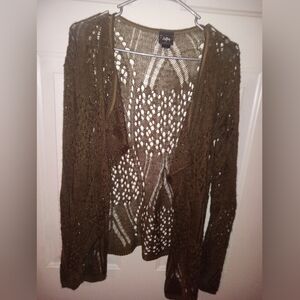 DayTrip Olive green Open  cardigan, Size Small 100% Acrylic